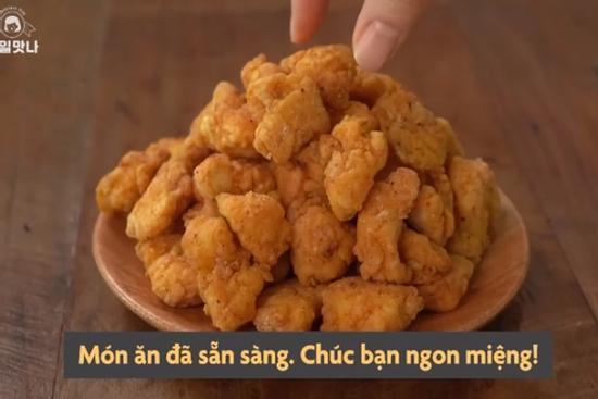 Làm gà viên chiên giống ngoài hàng