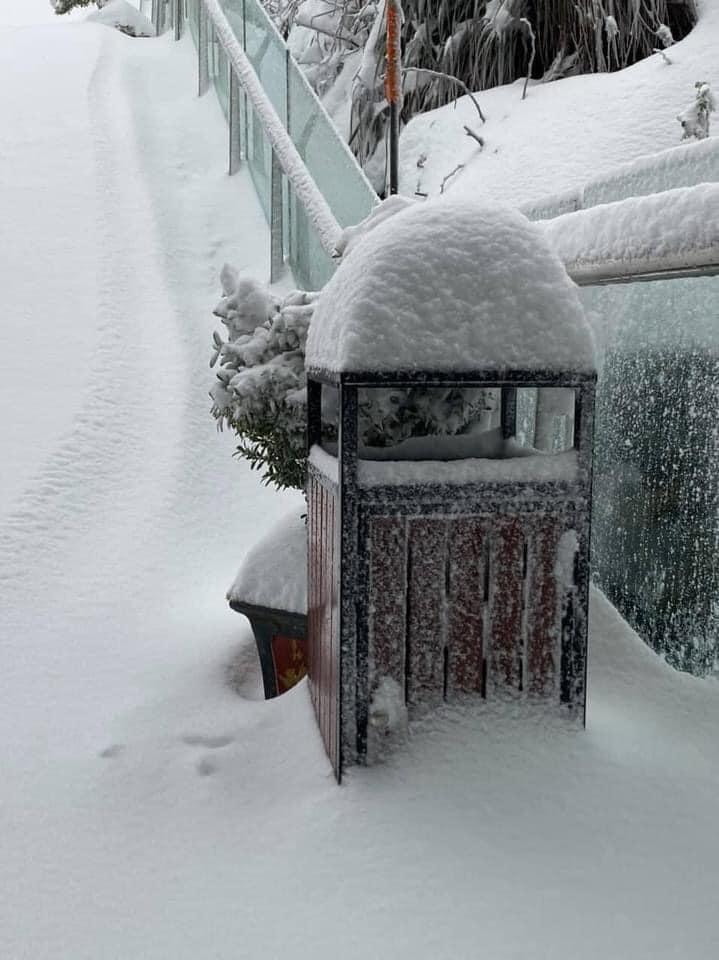 Tuyết phủ trắng xóa đỉnh Fansipan, du khách tưởng lạc vào phim ảnh-5