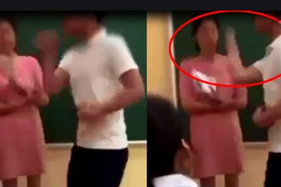 Clip: 'Nóng máu' nam sinh văng tục rồi hùng hổ chạy lên bục giảng tát cô giáo