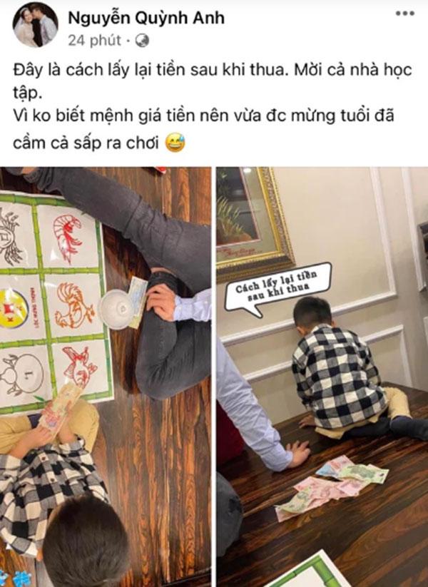 Bà xã Đỗ Duy Mạnh gây tranh cãi khi khoe ảnh chơi bầu cua tôm cá-1