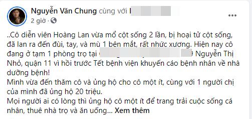 Nghệ sĩ Hoàng Lan bị hoại tử cột sống, mù một bên mắt-2
