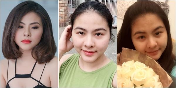 Sau khi sinh nở, gương mặt của Vân Trang tròn trịa, phúc hậu hơn hẳn.