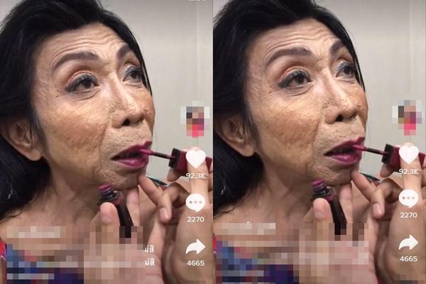 Mặt mộc đáng sợ của gái già chuyển giới mê cặp kè trai trẻ-1