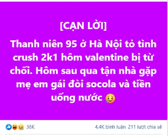 Bị từ chối tình cảm, thanh niên Hà Nội đến cà khịa gắt phụ huynh của crush-2