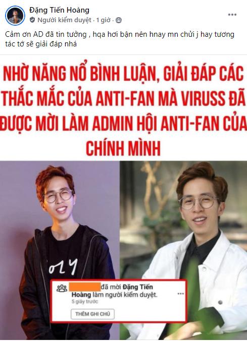 Phản ứng của ViruSs khi được mời làm admin nhóm antifan chính mình-2
