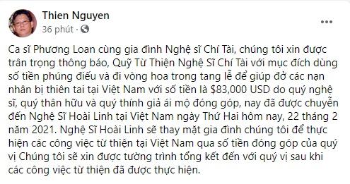 Thông tin mới về quỹ từ thiện 83.000 USD mang tên Chí Tài-1