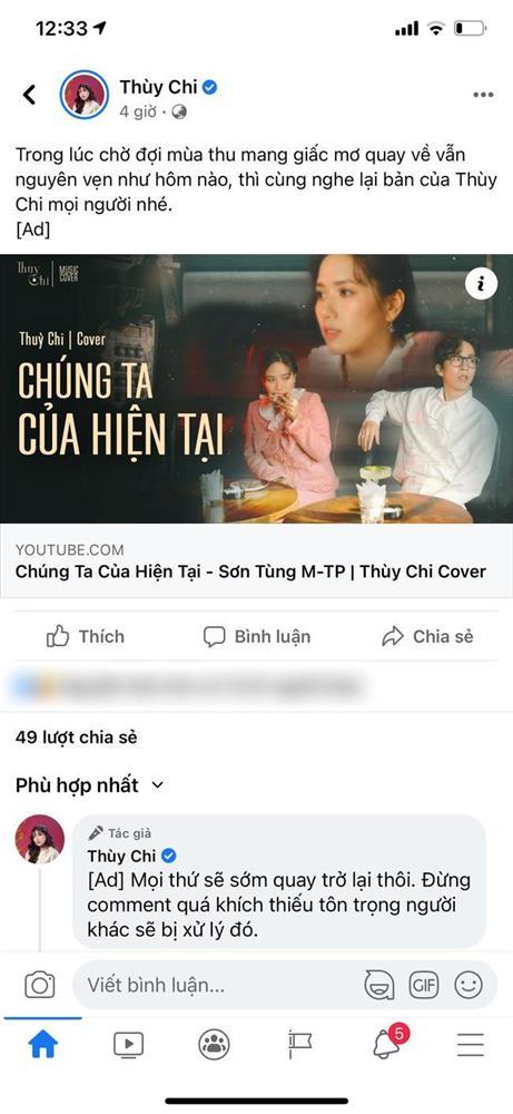 Thùy Chi đăng bản cover Chúng ta của hiện tại lên Fanpage để câu view trong lúc Sơn Tùng M-TP gặp scandal-1
