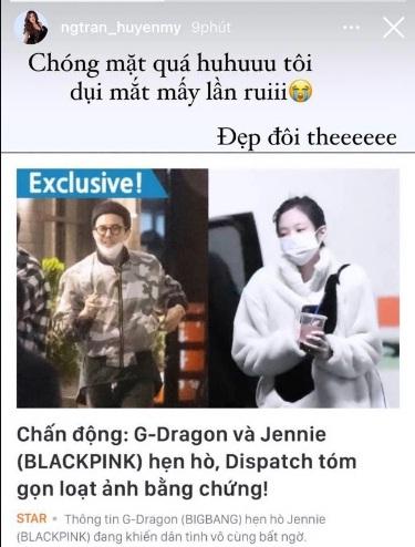 Sao Vbiz rần rần vì tin G-Dragon và Jennie hẹn hò: Huyền My - Tóc Tiên xỉu ngang xỉu dọc-1