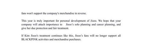 Fan Jisoo lại gửi một sớ dài đến YG để đòi công bằng cho Idol-2