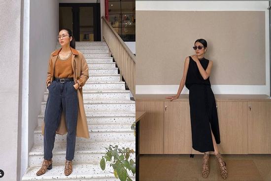 Tăng Thanh Hà diện cây đen đi làm, xài lại giày cũ vẫn cực sành điệu