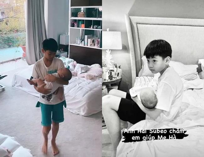 Cưng muốn xỉu loạt ảnh Subeo chăm sóc 2 em song sinh-10