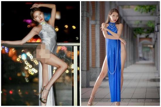 Nữ người mẫu gây phẫn nộ vì mặc áo dài quên quần phản cảm