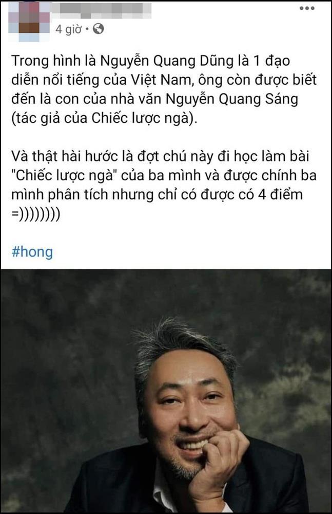 Nguyễn Quang Dũng nhận điểm 4 khi phân tích tác phẩm văn học của bố ruột?-1