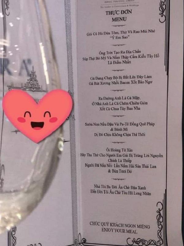 Thực đơn đám cưới đu trends được dân tình rầm rộ truyền tay-2