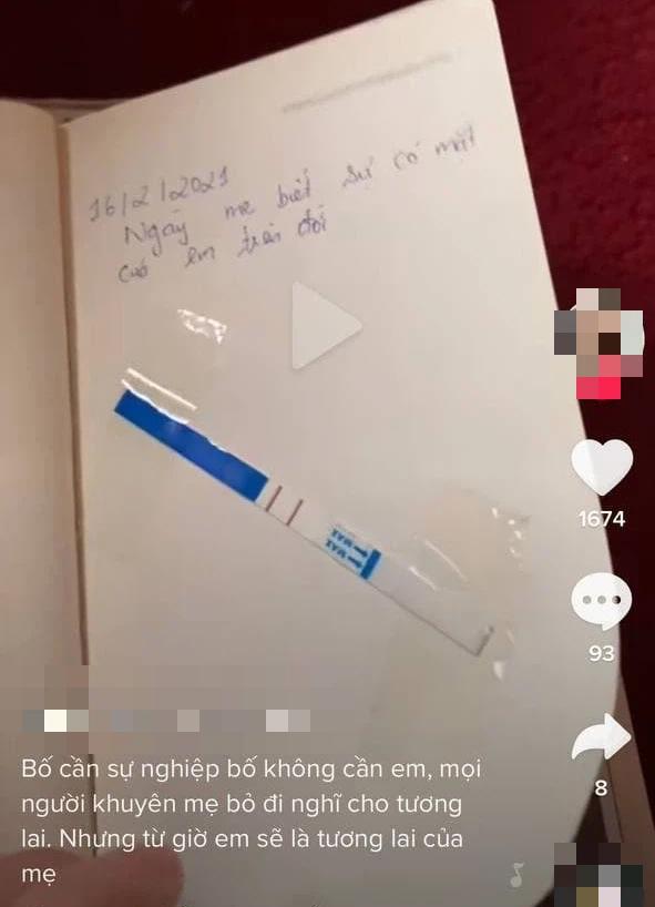 Xúc động nội dung trang nhật ký kèm que thử thai và hình ảnh siêu âm em bé-2