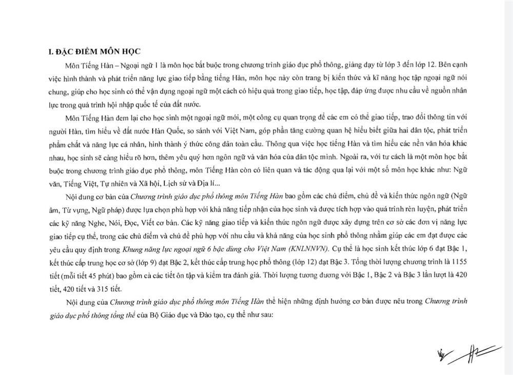 Bộ GD-ĐT giải thích thông tin tiếng Hàn thành môn học bắt buộc-1