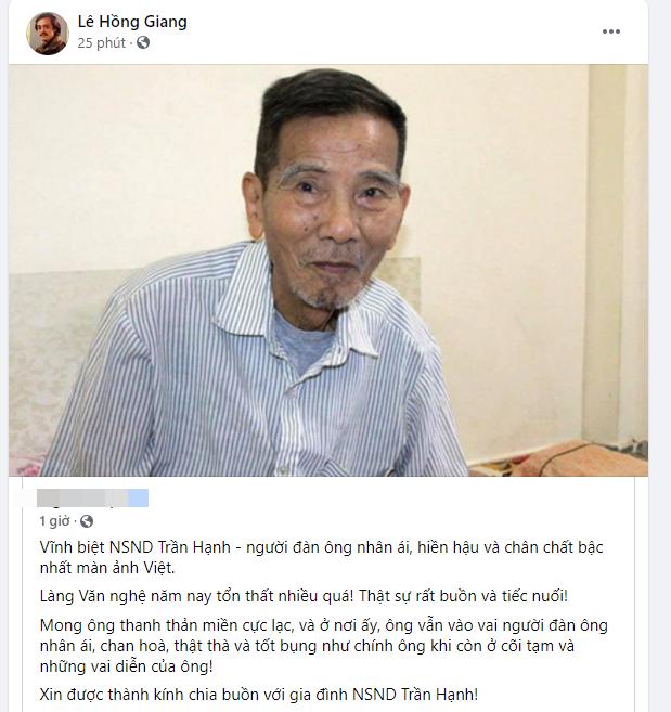 Dàn sao Việt tiếc thương NSND Trần Hạnh: Vĩnh biệt bố Hạnh-5