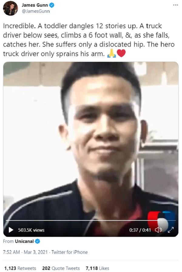 Đạo diễn Marvel đăng status khen ngợi người hùng cứu bé gái rơi từ tầng 13-1