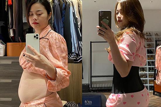 Hằng 'Túi' lộ bụng chảy xệ sau khi sinh con lần thứ 5