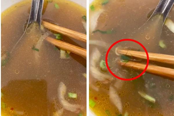 Ăn gần hết tô mì, thanh niên phát hiện có sợi màu đen nổi lềnh bềnh, chủ quán trả lời tỉnh bơ-1
