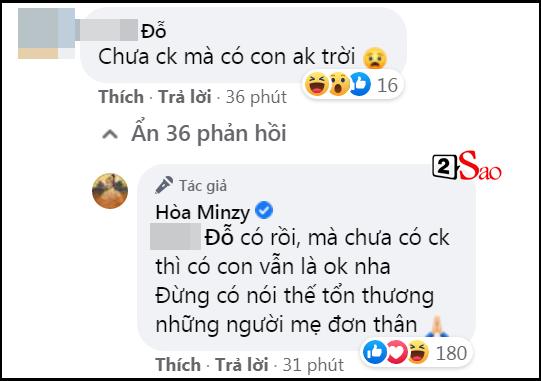 Hòa Minzy phản ứng gắt khi bị bắt bẻ chưa chồng mà có con-2