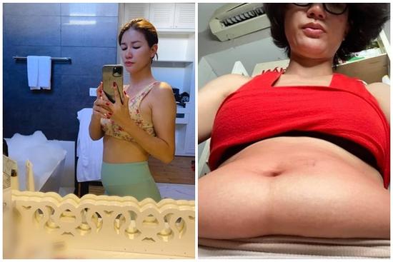 Trang Trần khoe 'bé mỡ' bèo nhèo như vừa mới đẻ xong