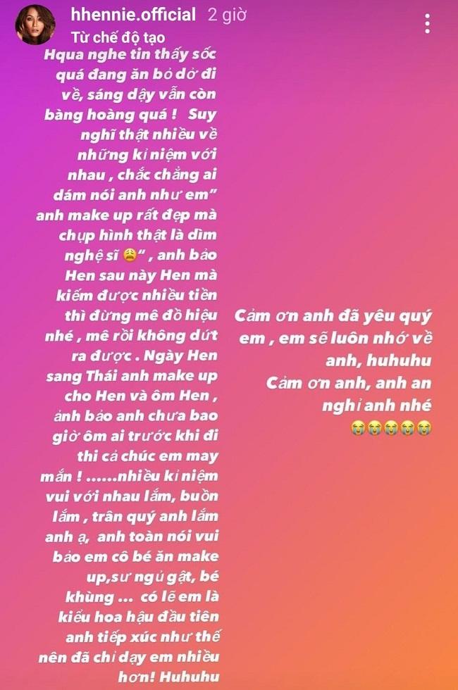 Lời dặn dò HHen Niê của makeup xấu số Minh Lộc-2