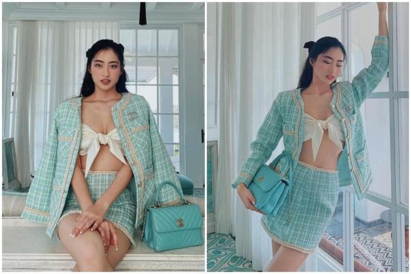 Lương Thùy Linh suýt lộ điểm nhạy cảm vì bikini-12