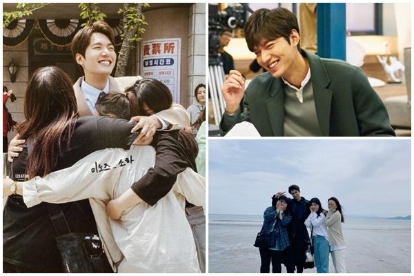 Lee Min Ho thân thiết với nhân viên nữ ở hậu trường