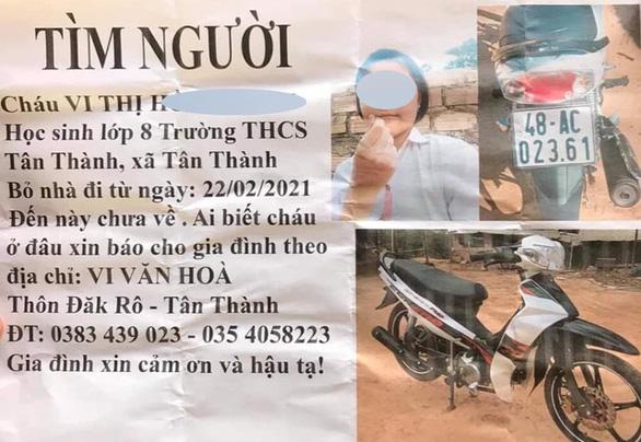 Đắk Nông: Nữ sinh 14 tuổi mất tích, hé lộ cuộc điện thoại bí ẩn-1