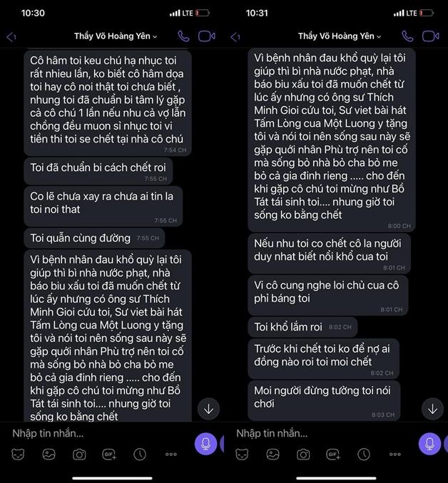 Xôn xao loạt tin nhắn thần y Võ Hoàng Yên cạo đầu, tự tử-3
