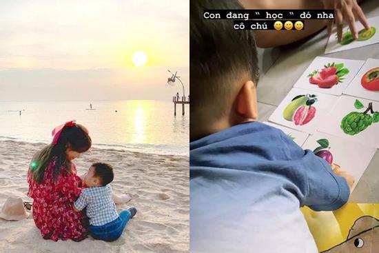 Mới hơn 1 tuổi nhưng con trai Hòa Minzy đã lộ rõ vẻ thông minh, ham học