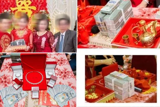 Đám cưới ở An Giang: Quà cưới hơn 2 tỷ, tiền vàng kim cương chất đống