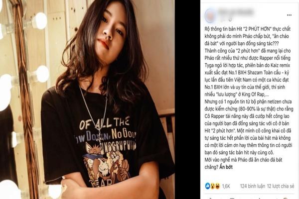 Pháo viết tâm thư khi bị tố cướp công người đồng sáng tác 2 Phút Hơn-6