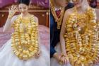 Đám cưới cô dâu đeo trăm cây vàng nặng trĩu, bước đi cũng khó