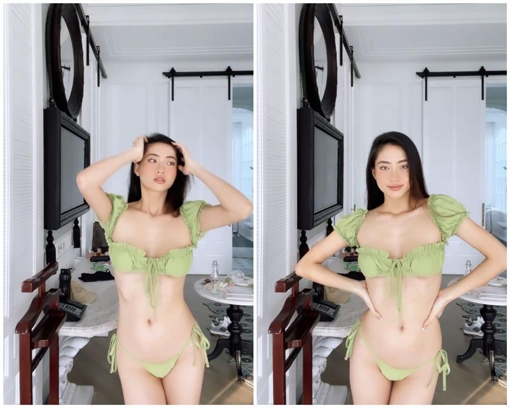Lương Thùy Linh suýt lộ điểm nhạy cảm vì bikini-7