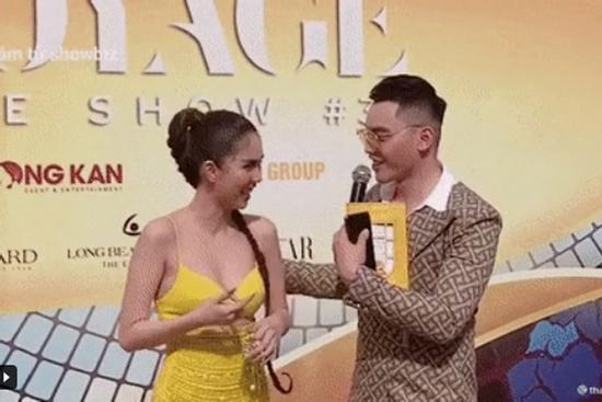 Clip: Ngọc Trinh mồ hôi nhễ nhại, phản ứng 'Trời nóng làm ơn đừng hỏi nhiều' gây bão