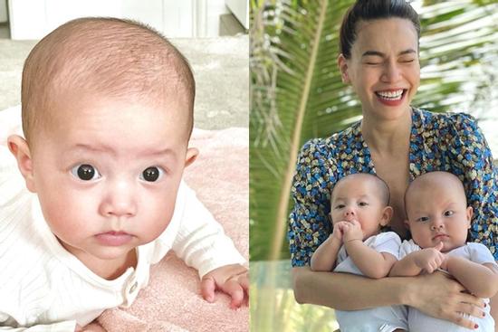 Cặp song sinh của Hồ Ngọc Hà: Leon phát triển bỏ xa Lisa