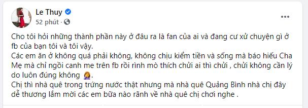 Lê Thúy phản ứng gắt khi bị mỉa mai gái độc không con-4