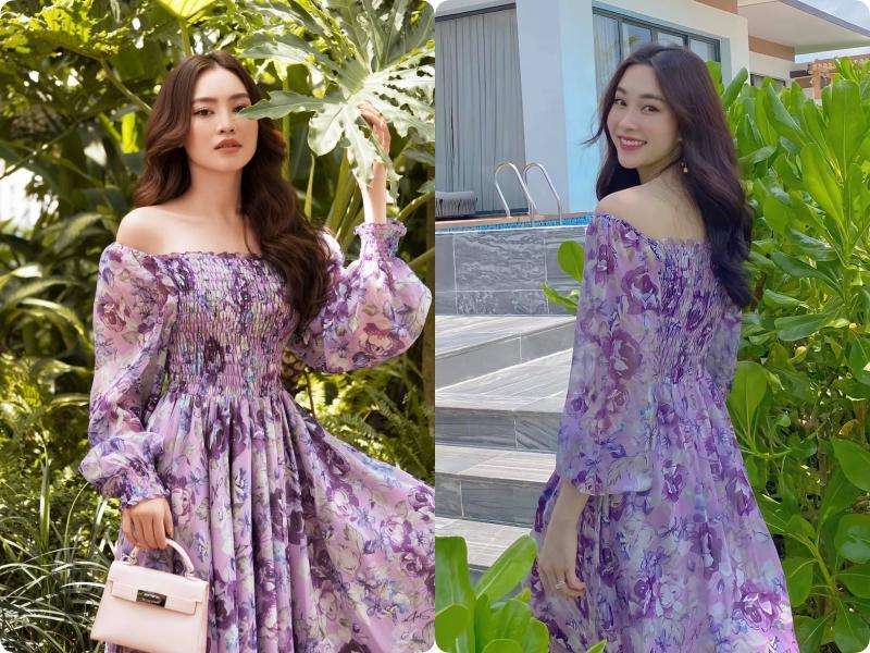 Khoe vai trần với đầm hoa trễ vai, Lan Ngọc đọ sắc cùng Đặng Thu Thảo-6