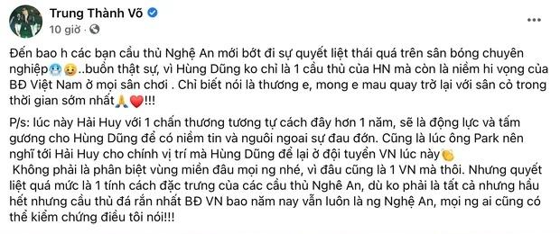 Thành Trung bị chỉ trích khi bàn luận vụ Đỗ Hùng Dũng chấn thương-4