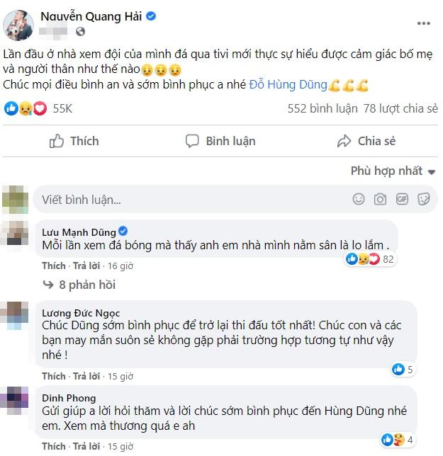 Ngồi nhà xem tivi, Quang Hải sốc nặng khi Hùng Dũng bị chấn thương-2