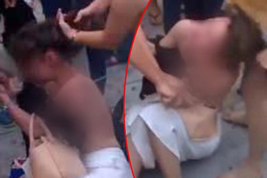 Gái xinh bị đánh ghen giữa đường: Đám thanh niên lao vào che chắn