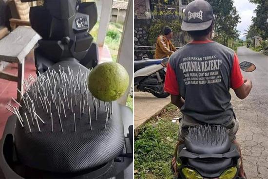 'Nổi da gà' với chiêu 'phòng tiểu tam' lởm chởm trên yên xe của chồng