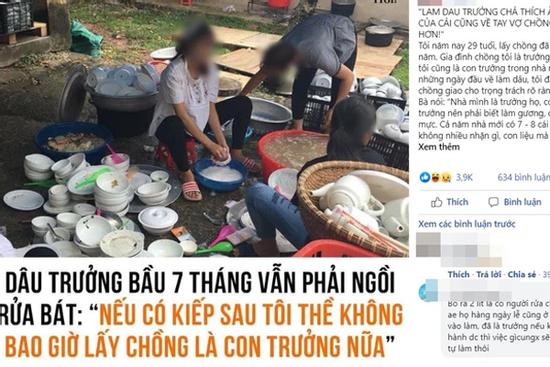 Bầu 7 tháng vẫn bị rửa chục mâm bát, thề 'kiếp sau không làm dâu trưởng'