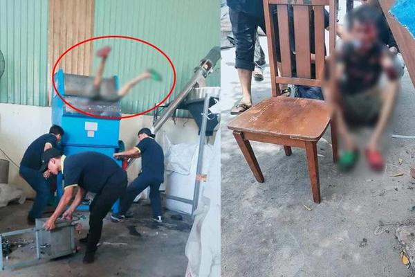 Kinh hoàng: Nam công nhân ngã chúi đầu vào máy nghiền-1