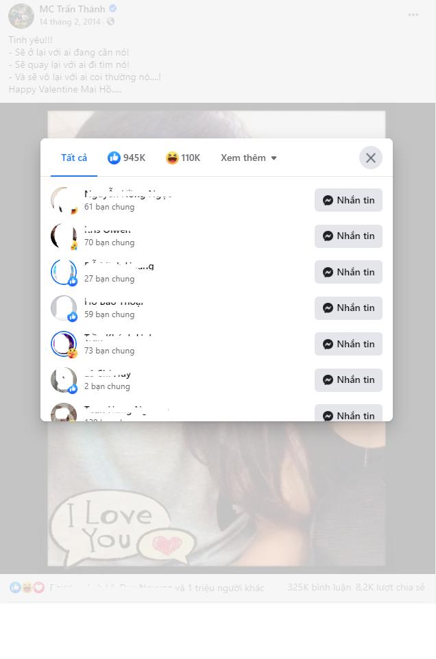 Ảnh Trấn Thành - Mai Hồ nổi lên news feed, sau 7 năm đạt 1 triệu likes-5