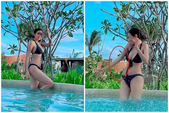 Diện bikini, Á hậu Thúy Vân bị soi photoshop 'hack' eo thon