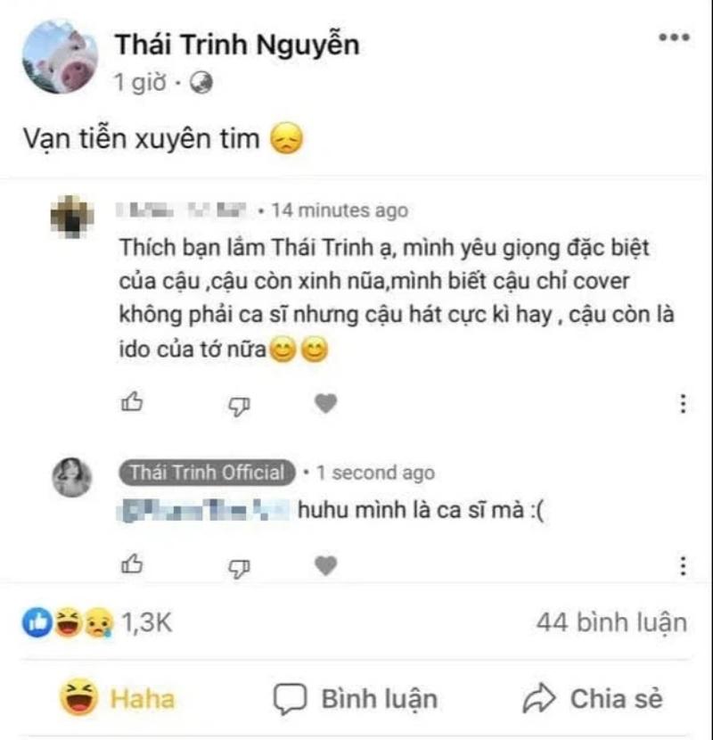 Thái Trinh khóc lóc giải thích khi người hâm mộ không tin cô là ca sĩ-1