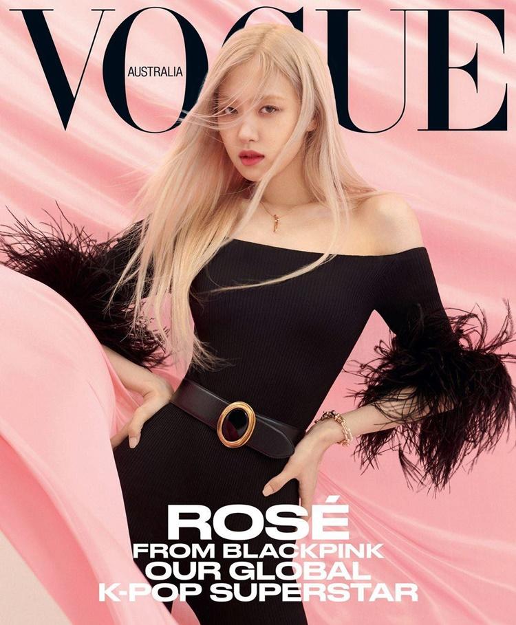 Rosé (BLACKPINK) trên bìa tạp chí Vogue Úc số ra tháng 4.